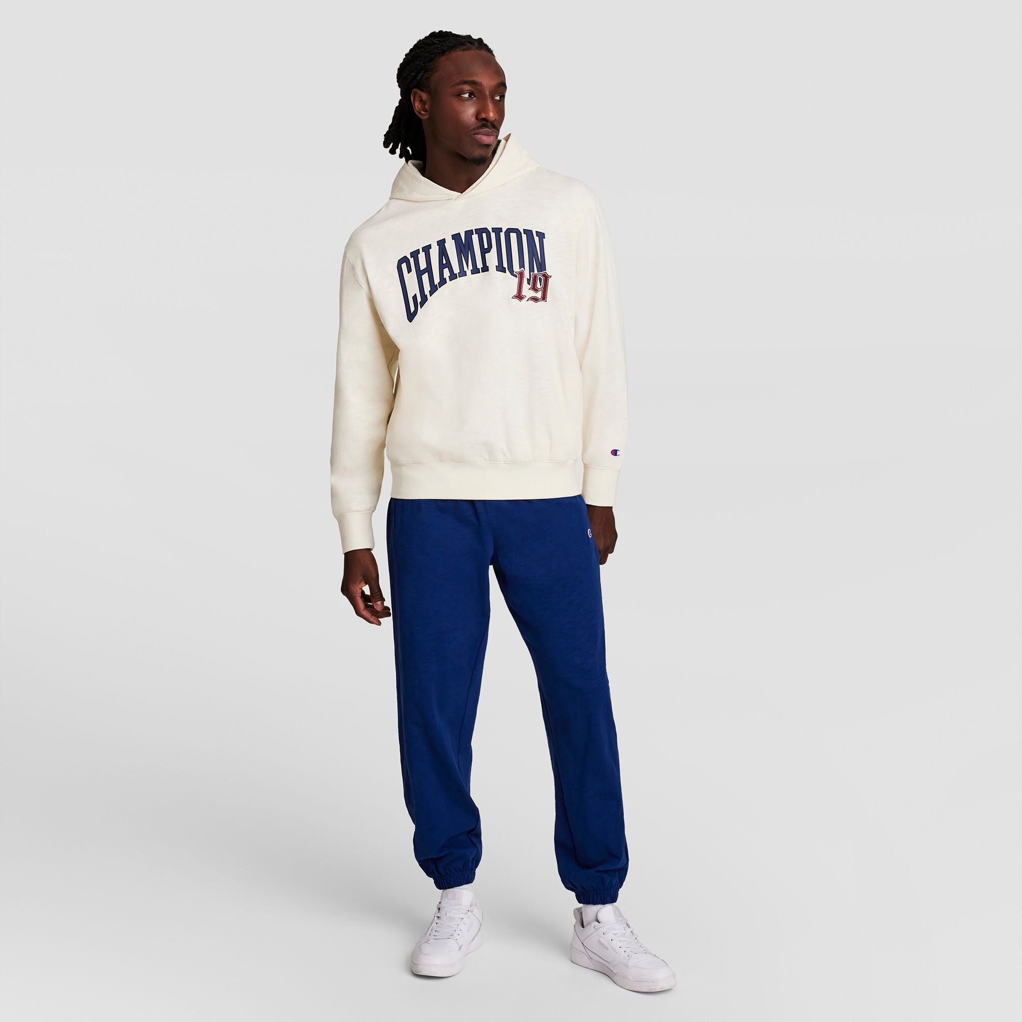 Champion Modern Retro Washed Hoodie - Unbleached Cotton