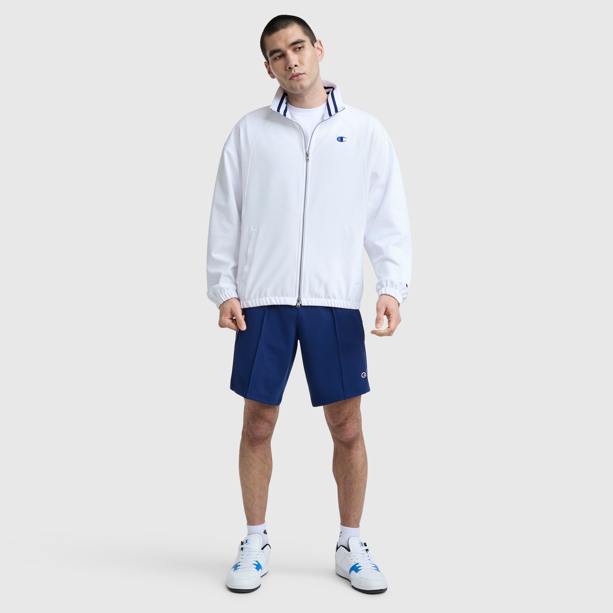 Champion Gameday Full Zip Mock Neck - Bright White