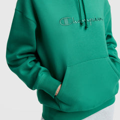 Champion Powerblend Freshman Hoodie, Embroidered Script Logo - Verdant Green