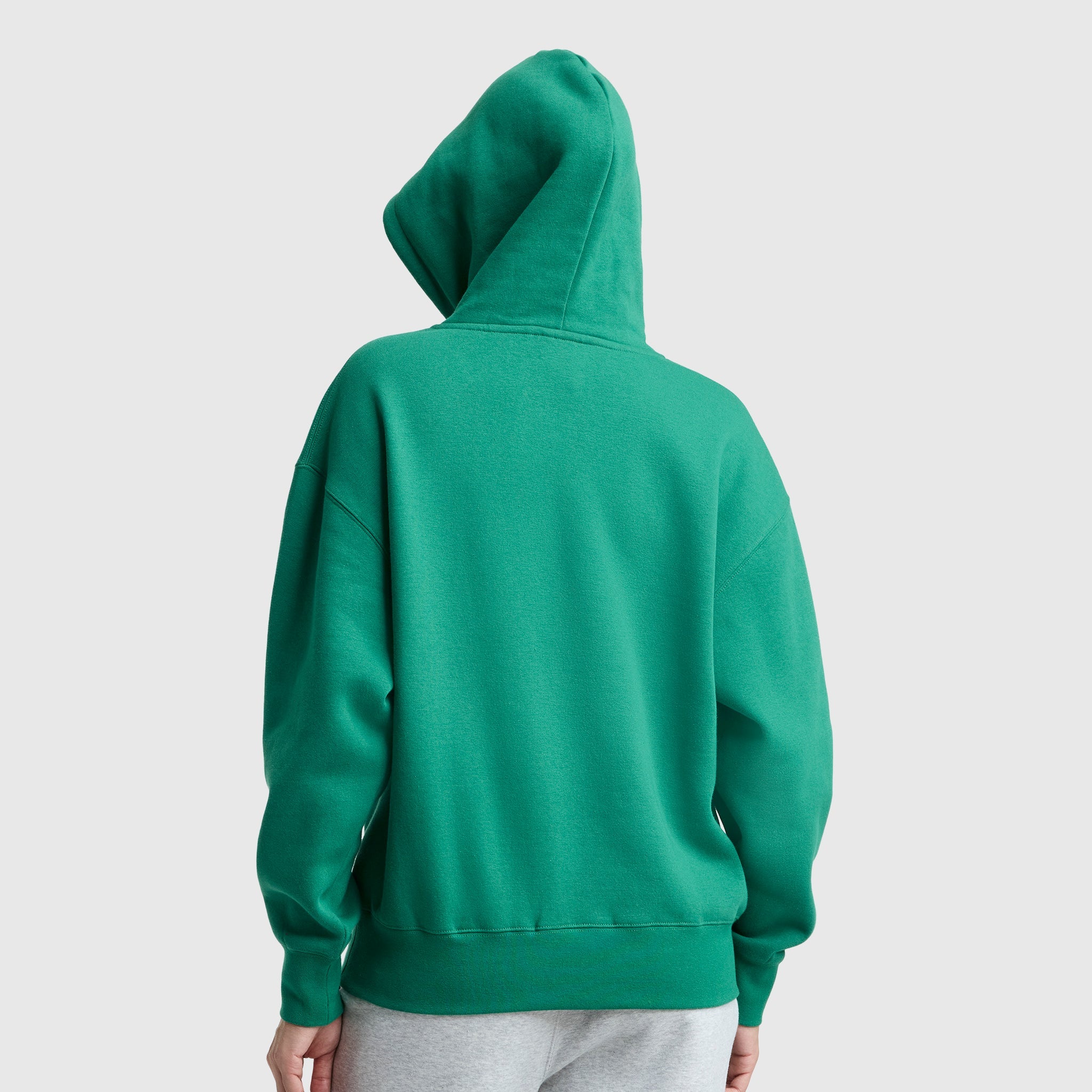 Champion Powerblend Freshman Hoodie, Embroidered Script Logo - Verdant Green