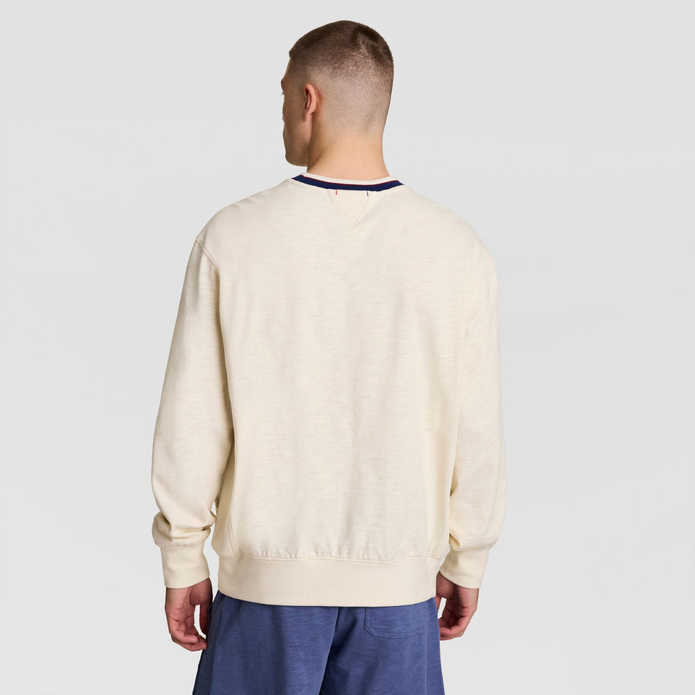 Champion Modern Retro Washed Crew Sweatshirt - Unbleached Cotton