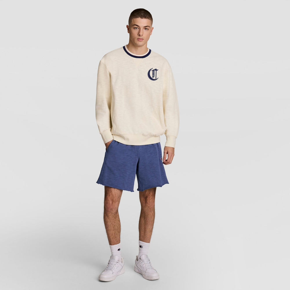 Champion Modern Retro Washed Crew Sweatshirt - Unbleached Cotton