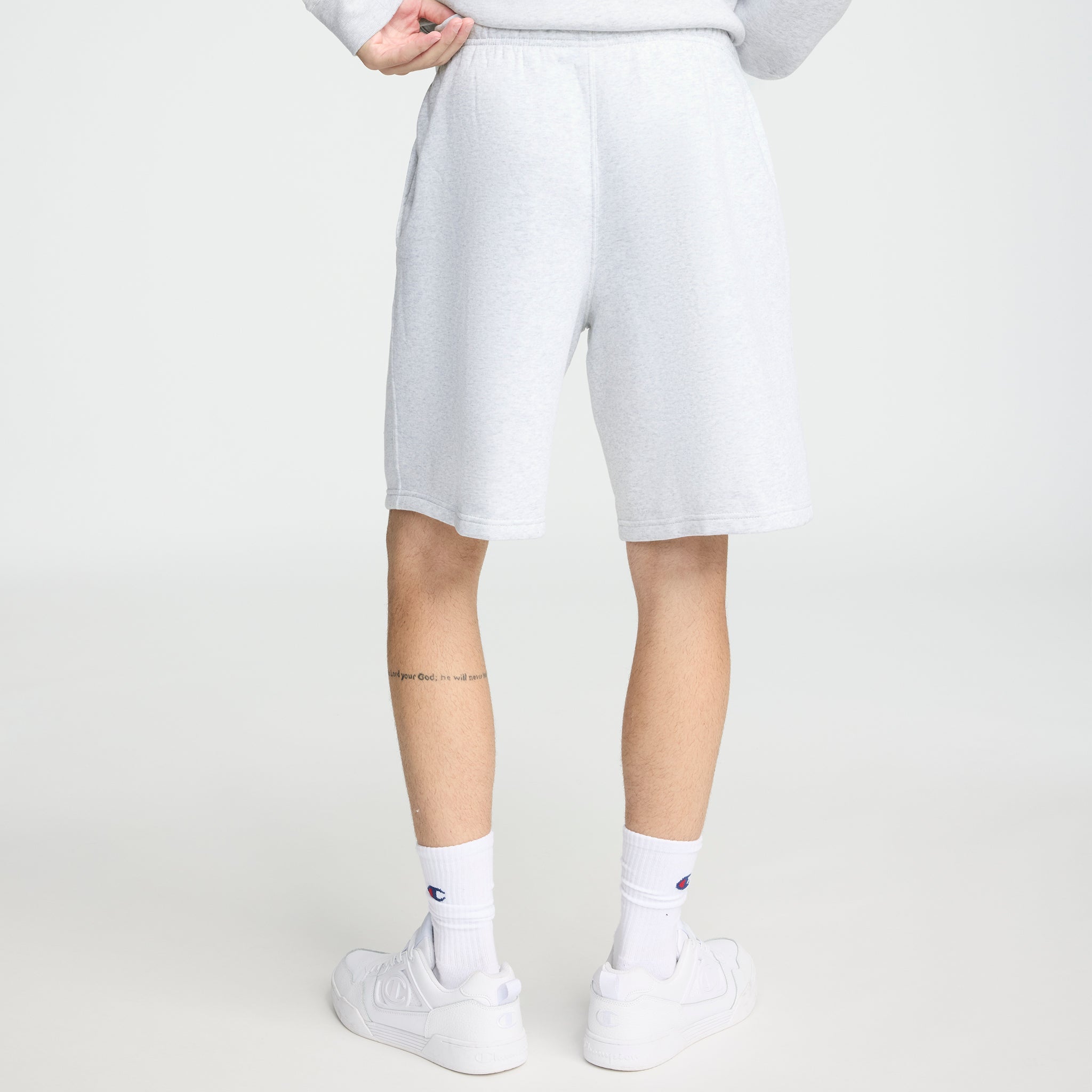 Champion 10" Powerblend Fleece Short - Platinum Silver Heather