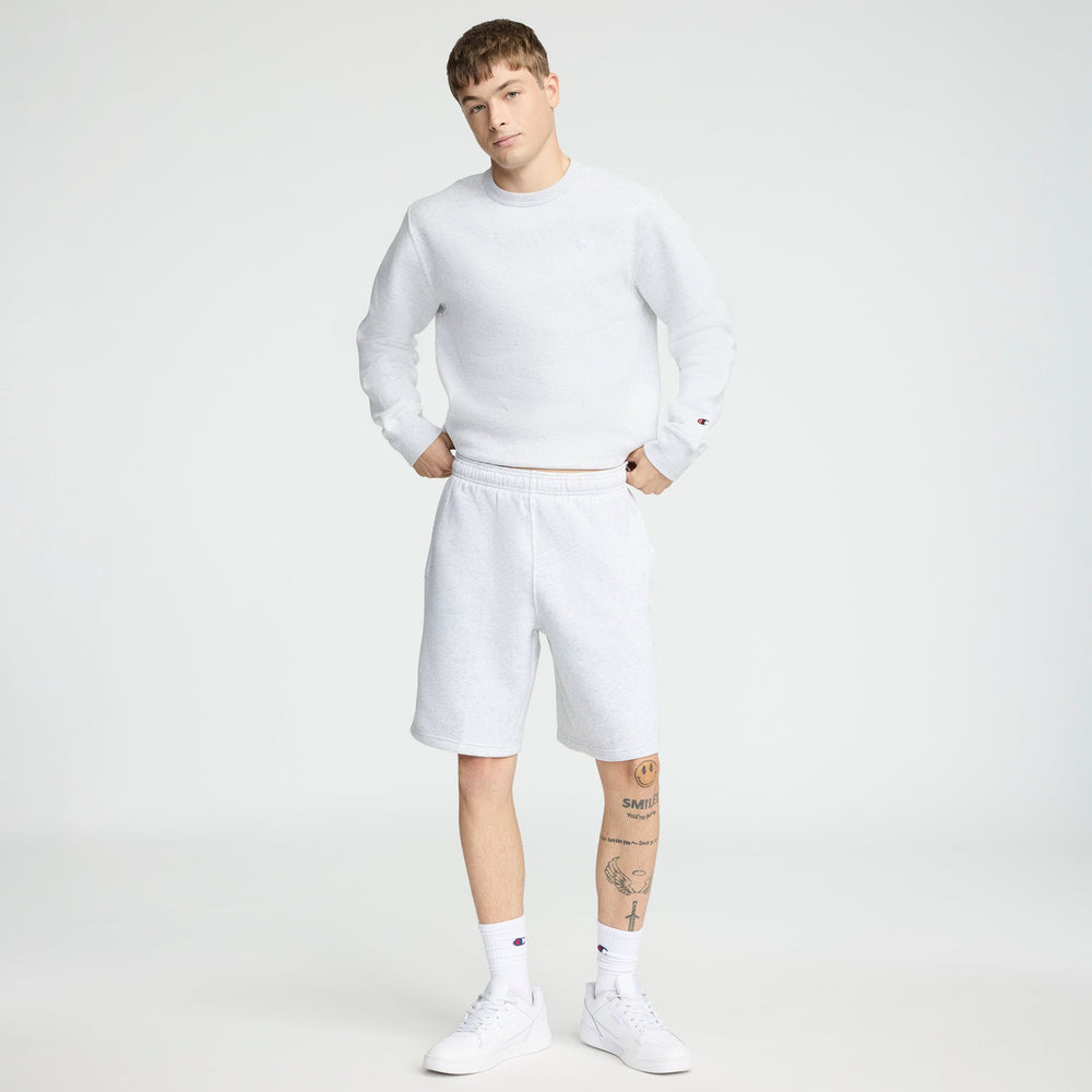 Champion 10" Powerblend Fleece Short - Platinum Silver Heather