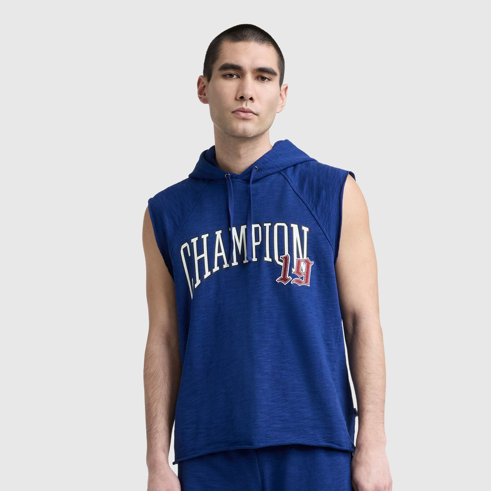 Champion Modern Retro Washed Sleeveless Hoodie - Blue Depth
