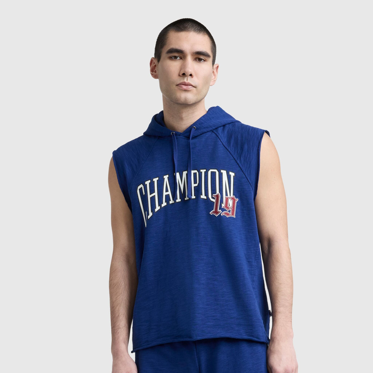 Champion Modern Retro Washed Sleeveless Hoodie - Blue Depth