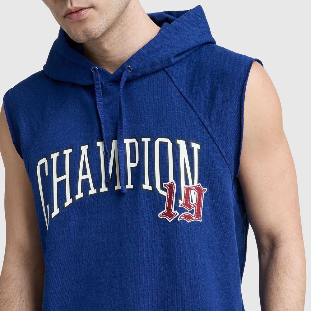 Champion Modern Retro Washed Sleeveless Hoodie - Blue Depth