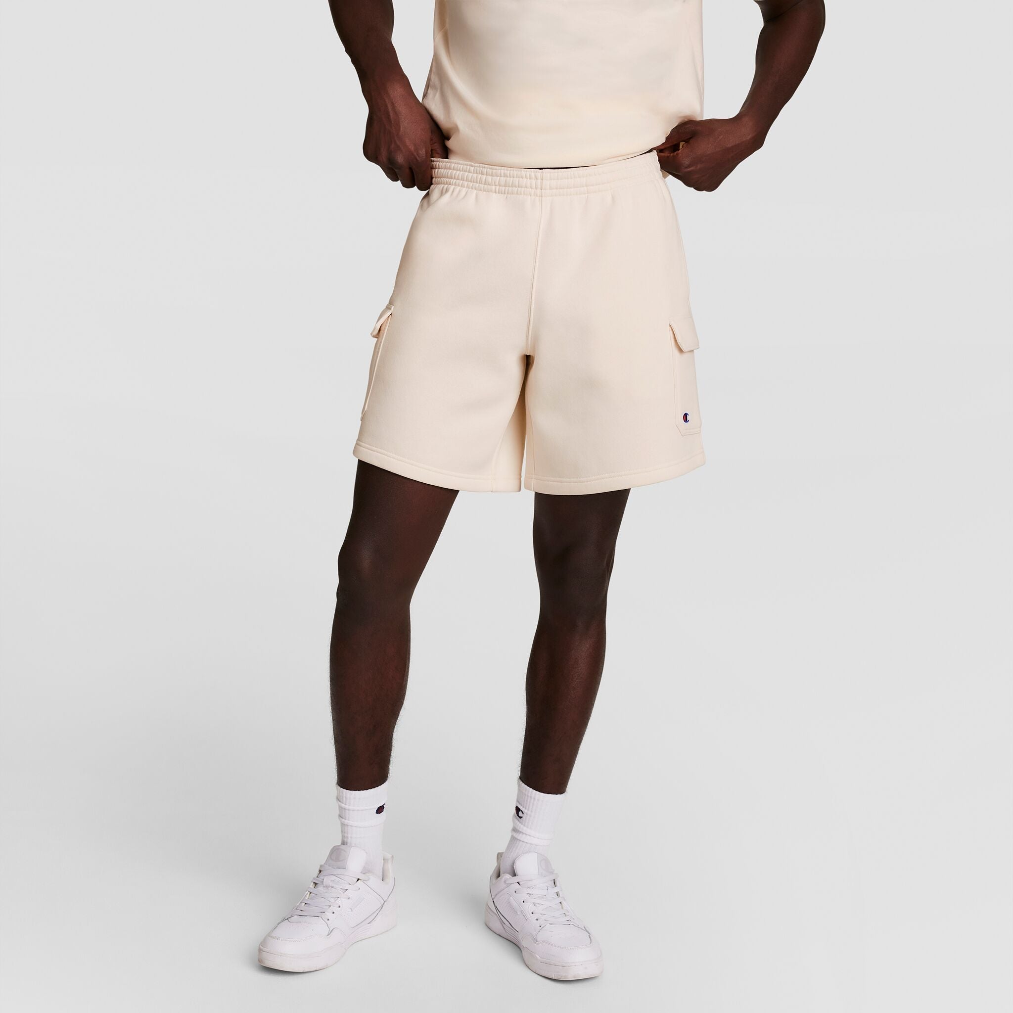 Champion 8" Fleece Cargo Short - Unbleached Cotton