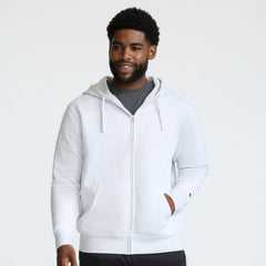 Champion Powerblend Full-Zip Hoodie - Big & Tall - Platinum Silver Heather