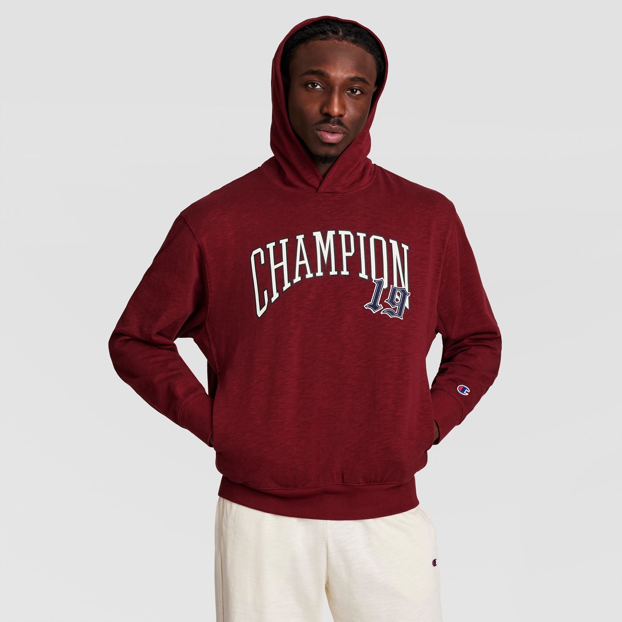 Champion Modern Retro Washed Hoodie - Pomegranate