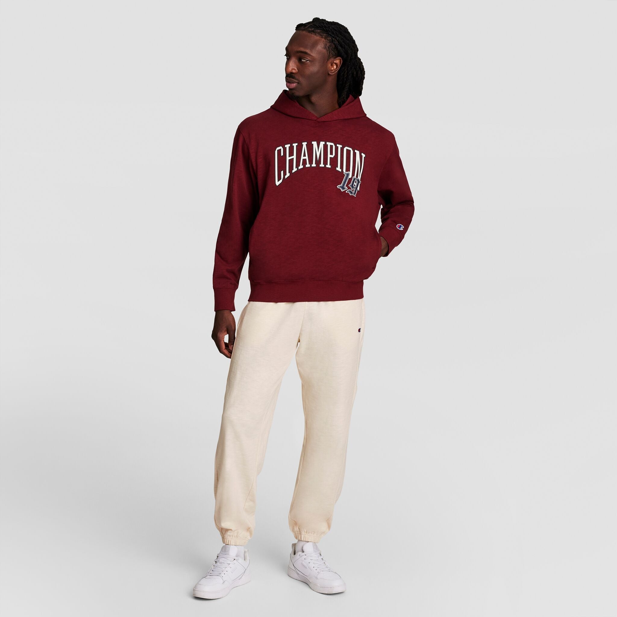 Champion Modern Retro Washed Hoodie - Pomegranate