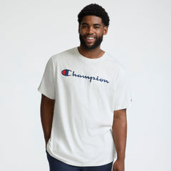 Champion Classic Graphic T-Shirt, Script Logo - Big & Tall - Platinum Silver Heather