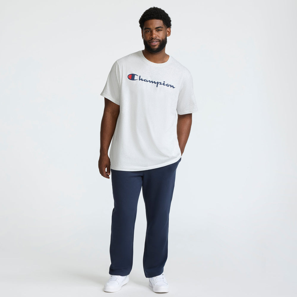Champion Classic Graphic T-Shirt, Script Logo - Big & Tall - Platinum Silver Heather