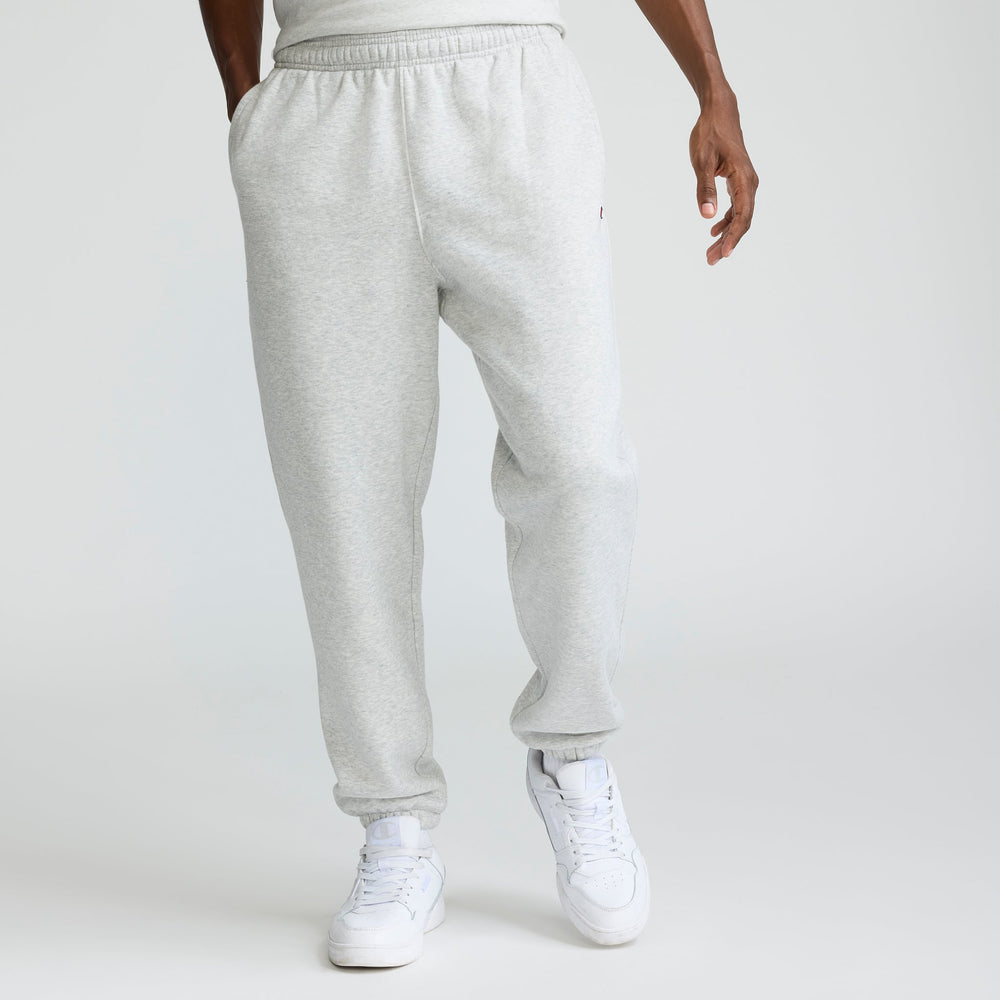 Champion Powerblend Sweatpants, Cinched Bottom - Big & Tall - Platinum Silver Heather