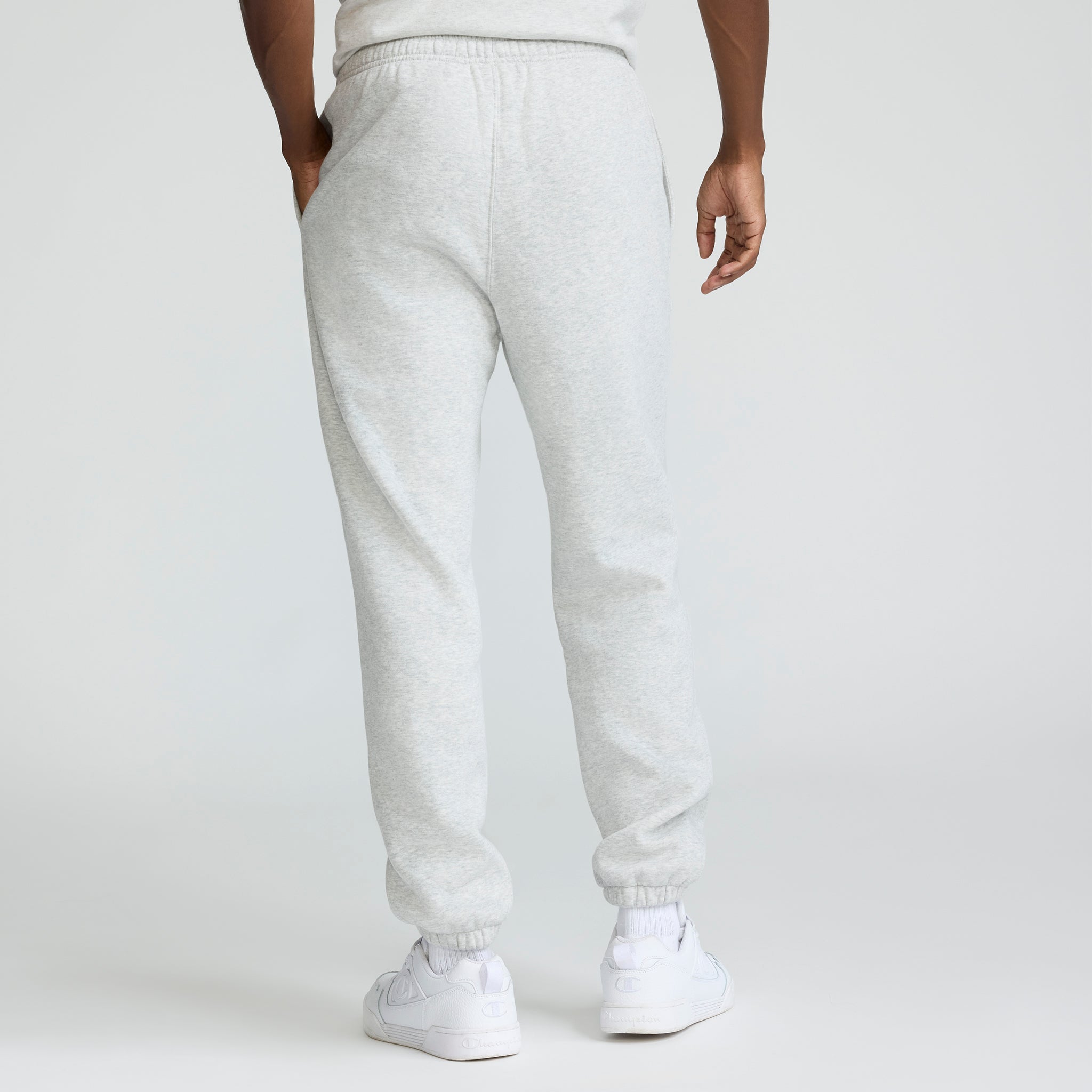 Champion Powerblend Sweatpants, Cinched Bottom - Big & Tall - Platinum Silver Heather