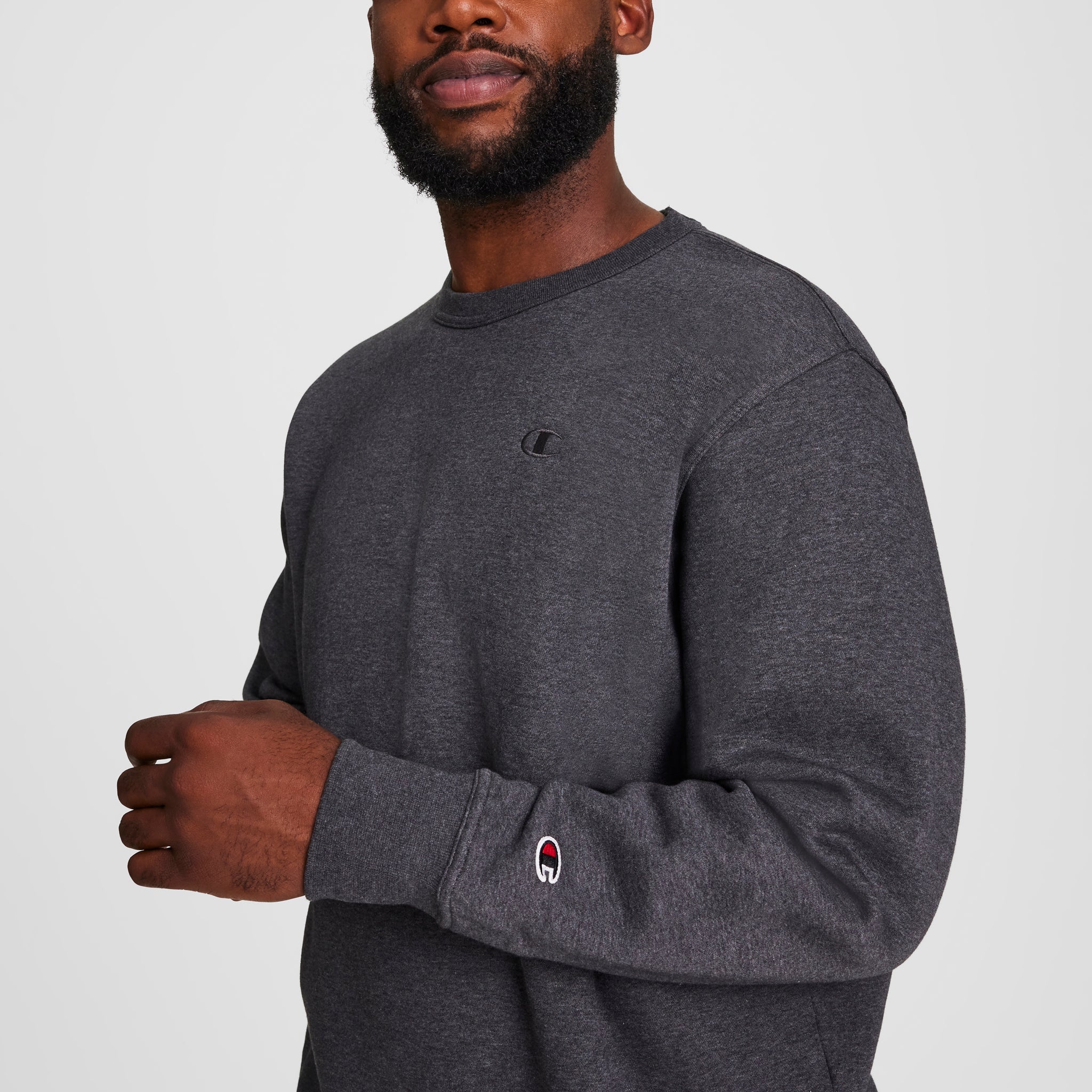 Champion Powerblend Crewneck Sweatshirt - Big & Tall - Granite Heather