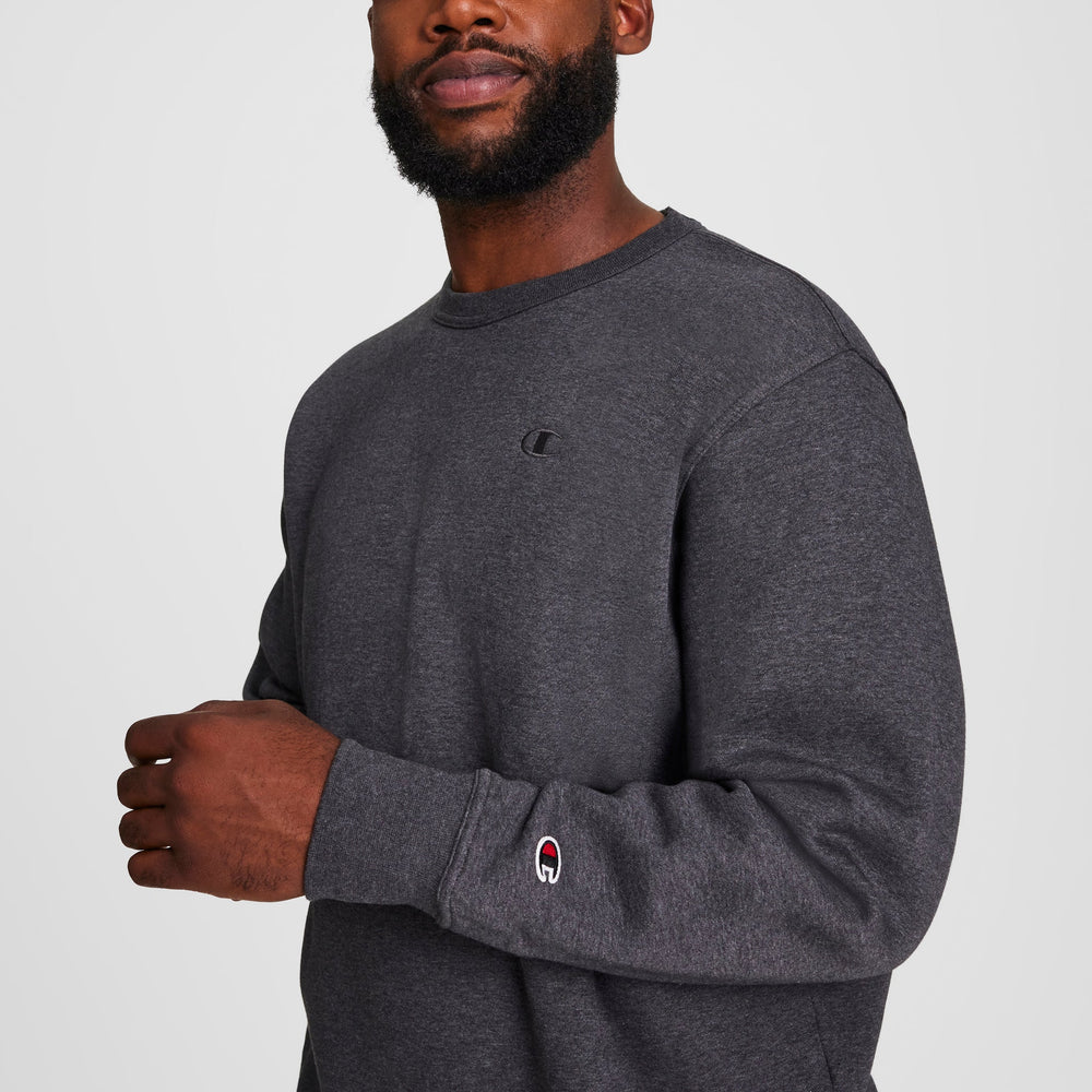 Champion Powerblend Crewneck Sweatshirt - Big & Tall - Granite Heather