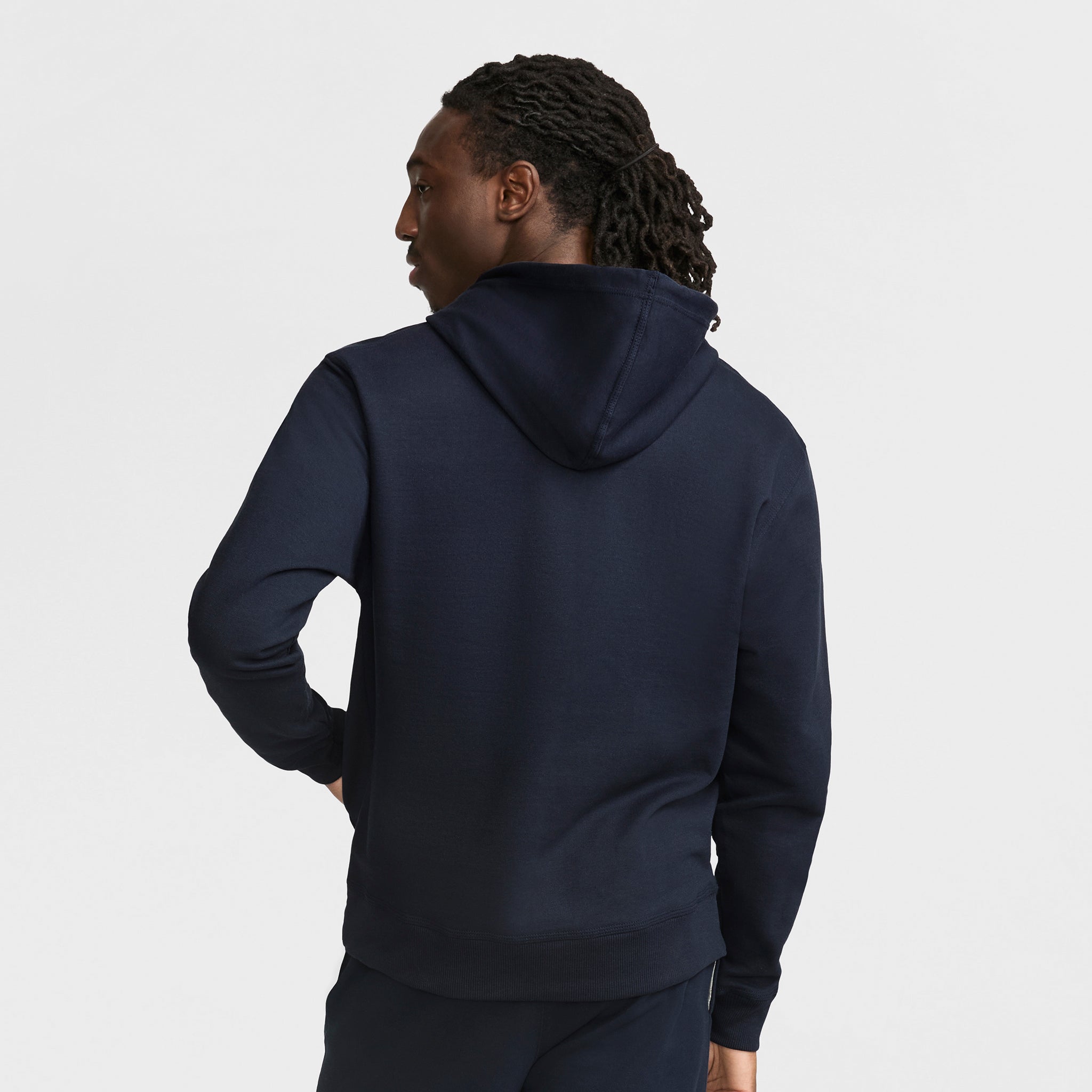 Champion Powerblend Hoodie, Full Script Logo - Deep Navy