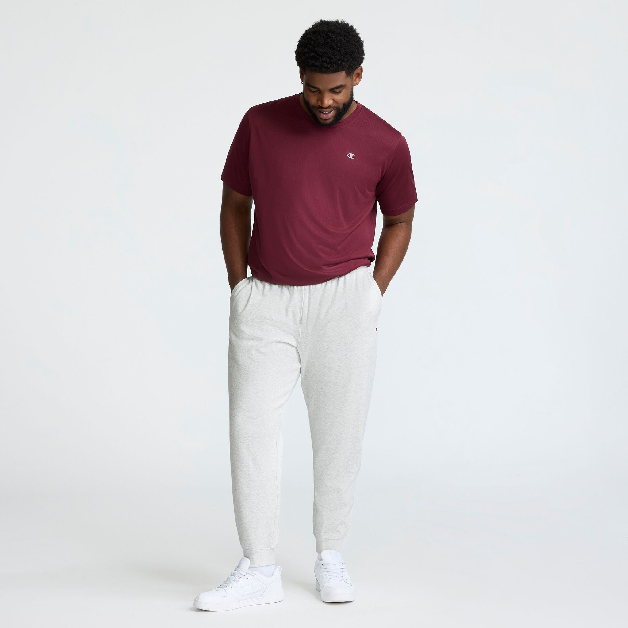 Champion Powerblend Joggers - Big & Tall - Platinum Silver Heather