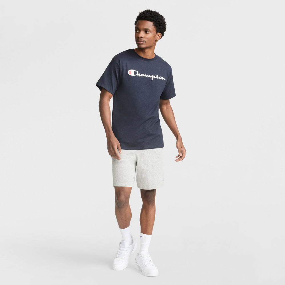 Champion Classic Graphic T-Shirt, Script Logo - Deep Navy