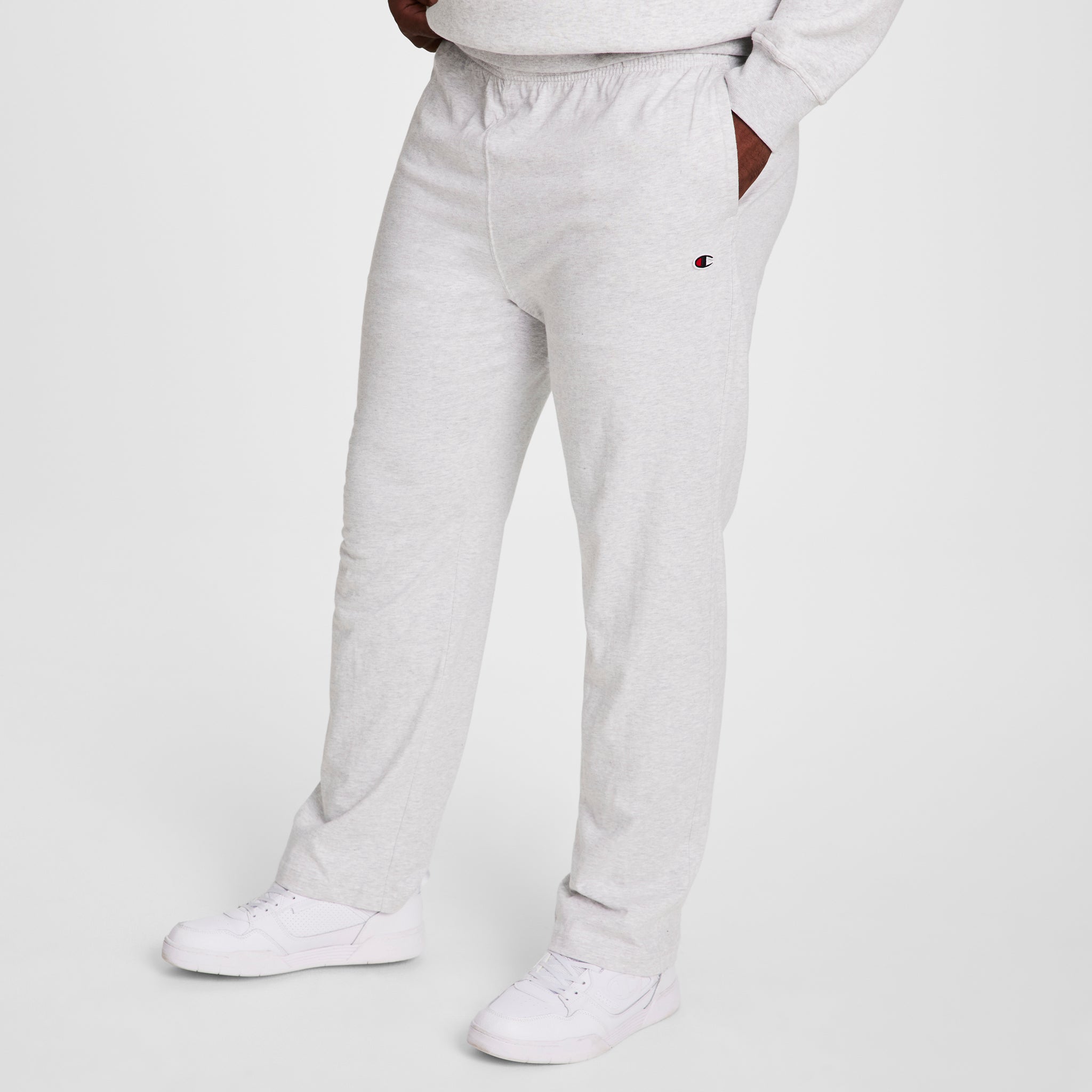 Champion Lightweight Lounge Pants, Open Hem - Big & Tall - Platinum Silver Heather