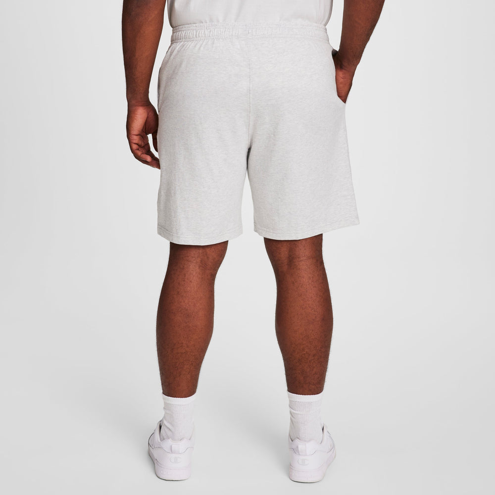Champion 9" Lightweight Lounge Shorts, C Patch Logo - Big & Tall - Platinum Silver Heather