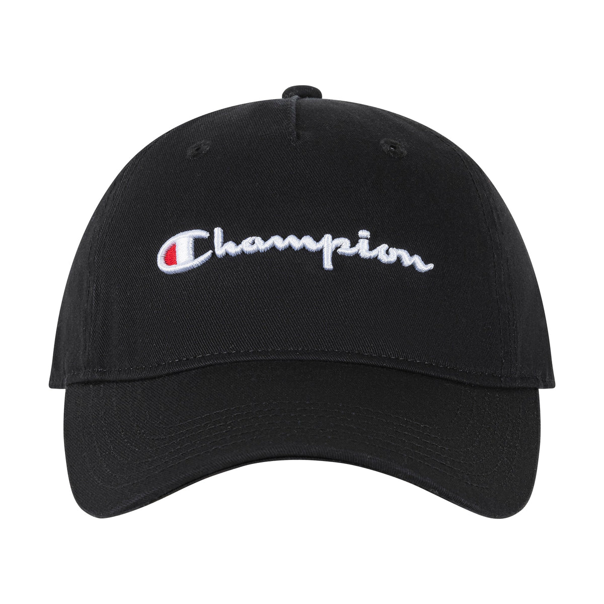 Champion Script Embroidery Adjustable Cap - Black
