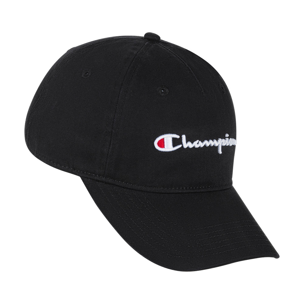 Champion Script Embroidery Adjustable Cap - Black