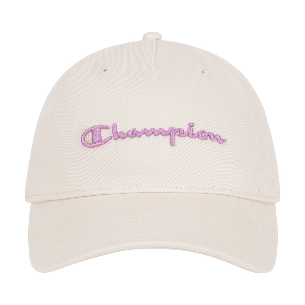 Champion Script Embroidery Adjustable Cap - Ivory Pink