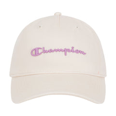 Champion Script Embroidery Adjustable Cap - Ivory Pink