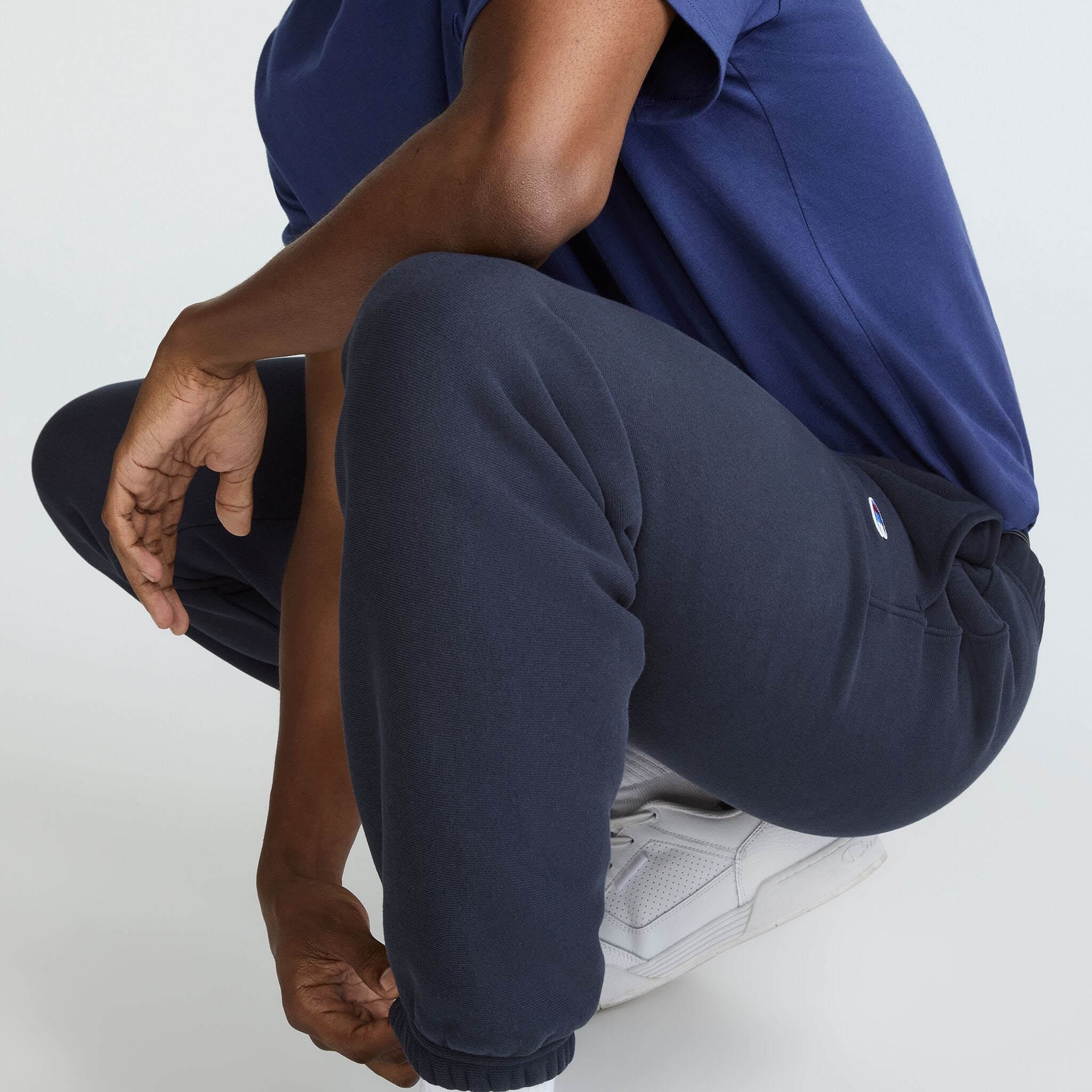 Champion Reverse Weave Small Logo Cinched Sweatpants - Deep Navy