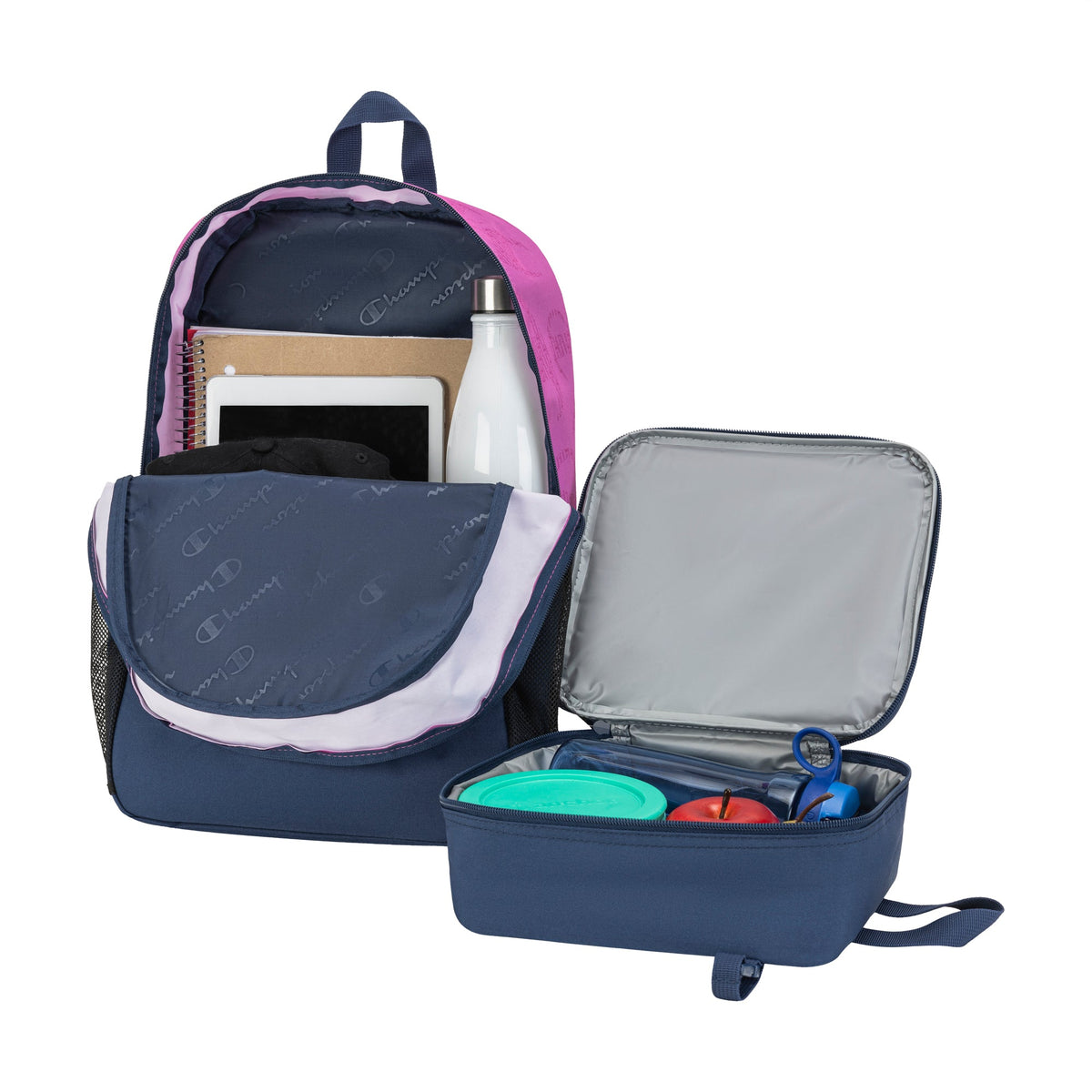Champion Kids' Mode Lunch Kit & Backpack Combo - Navy\/Pink
