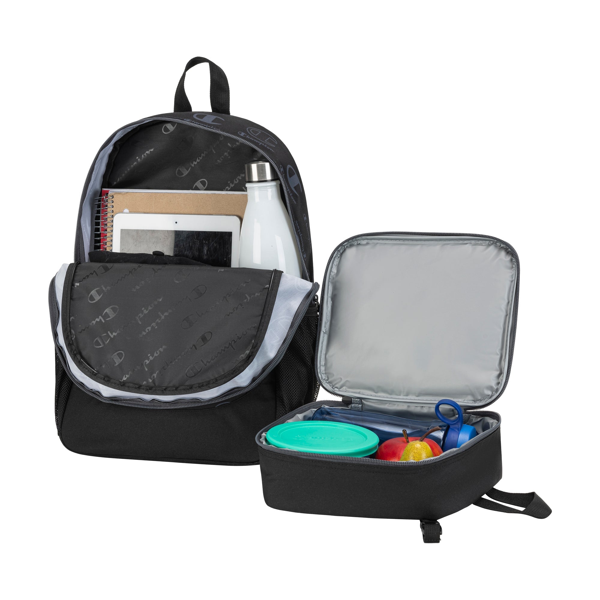 Champion Kids' Mode Lunch Kit & Backpack Combo - Black\/Grey